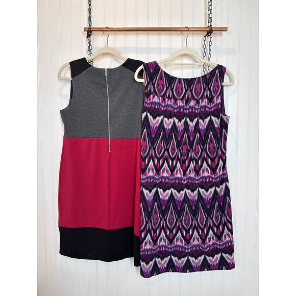 DressBarn Dresses Colorblocked & Aztec Sleeveless Mini Summer Bundle Size 8 - Picture 2 of 10